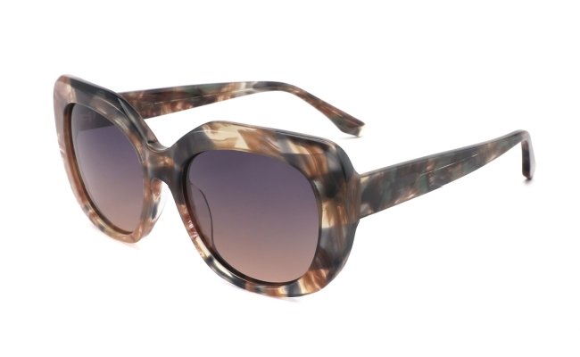 Acetate Sunglasses CSA3006 Green Brown Marble